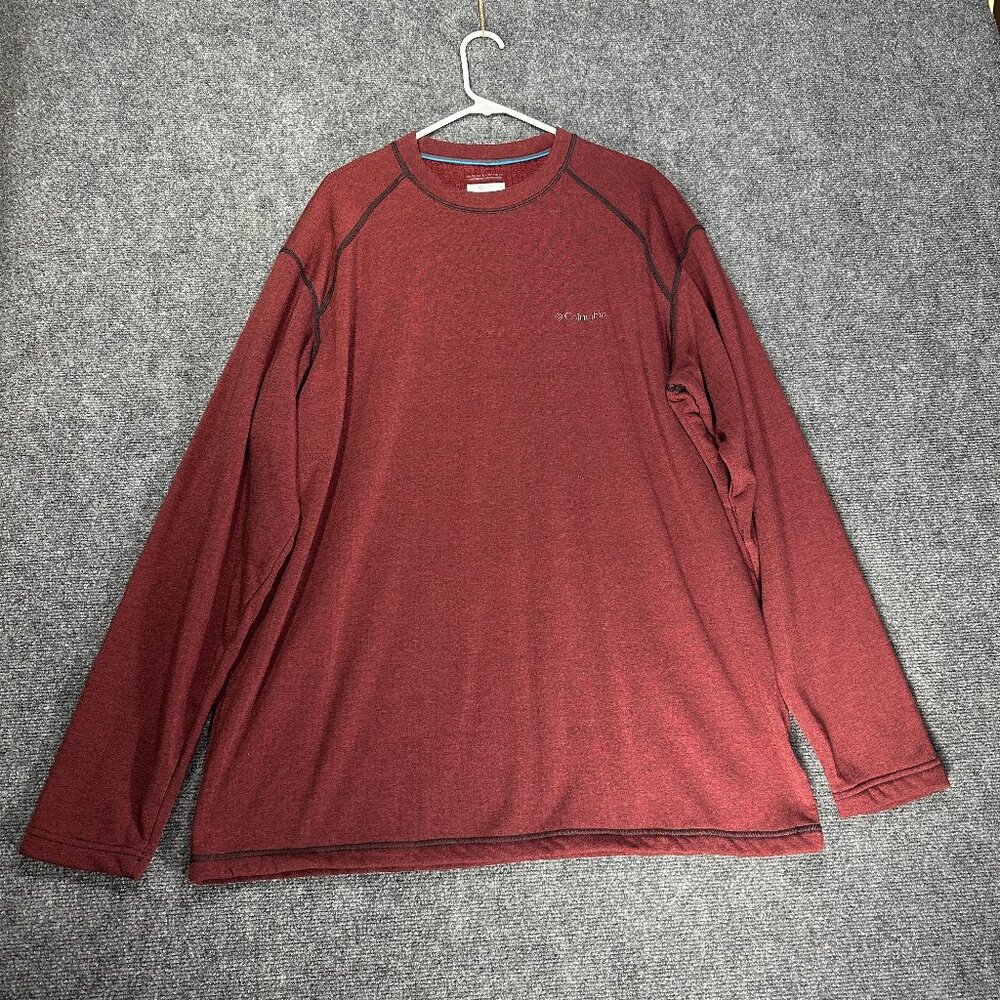 Columbia Sweatshirt Mens XXL Pullover Maroon Omni Wick Long Sleeve